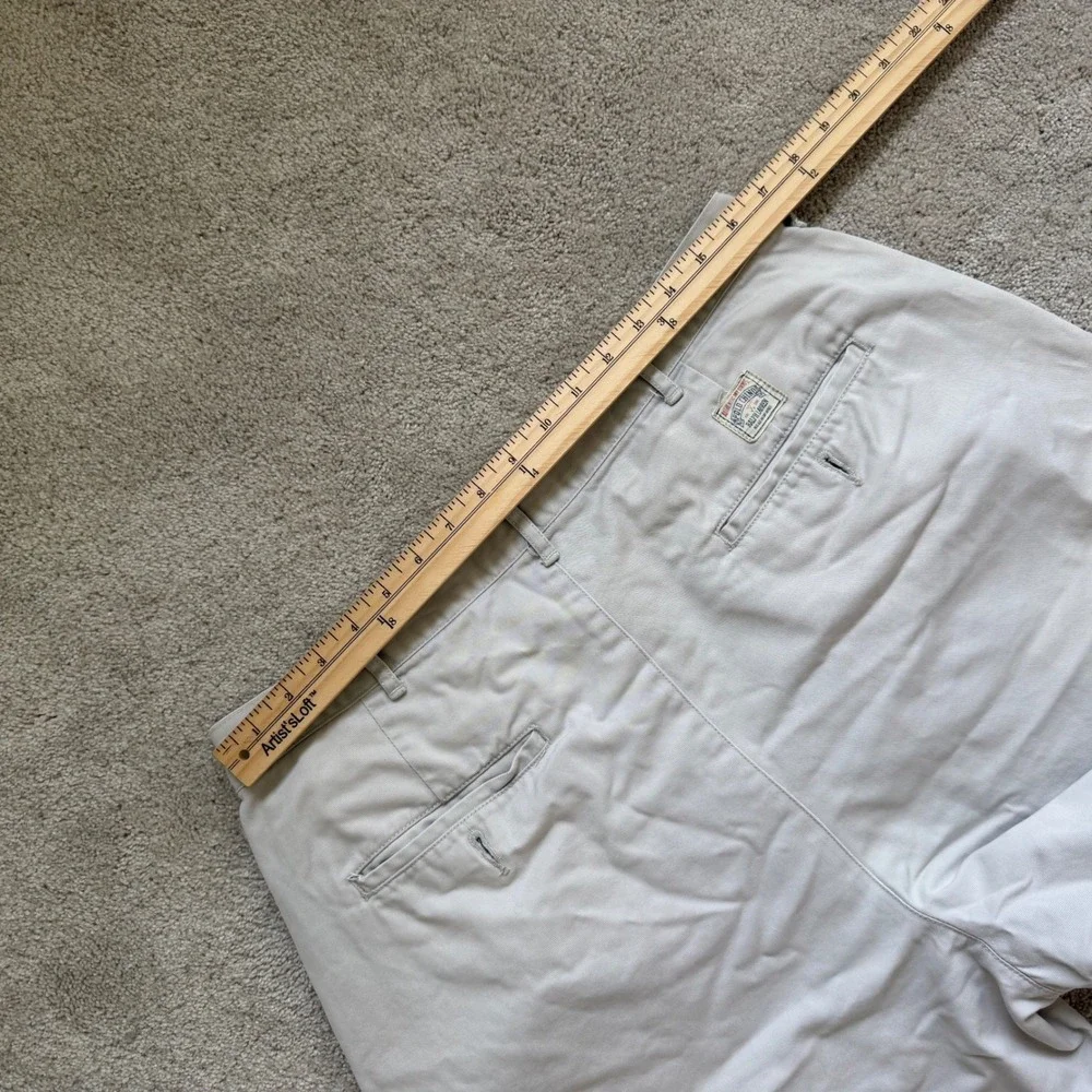 90's Polo Ralph Lauren Andrew Shorts Sz 36 Tan‎ Khaki Pleated Chino 9 Inseam